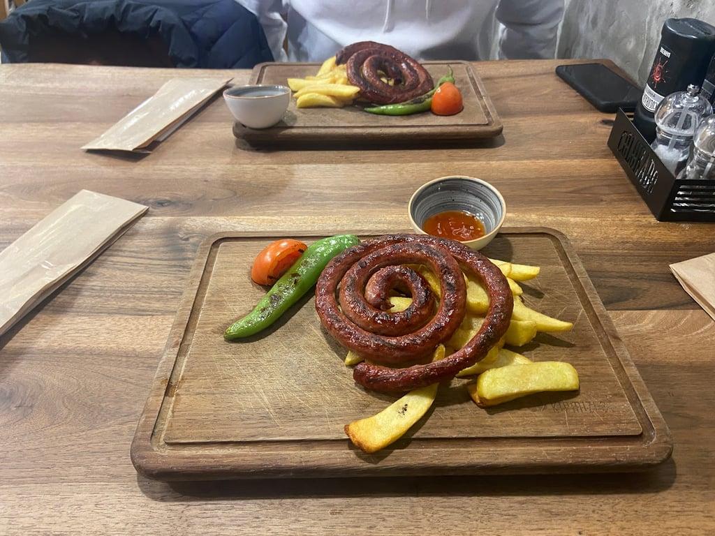 Kırmızı Et Steak Burger Sosis fotoğraf 3